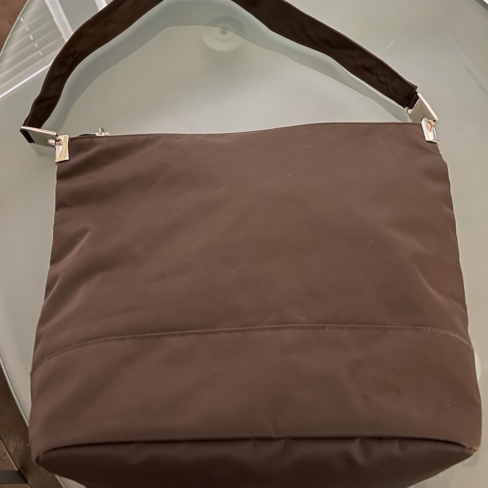 DKNY dark brown nylon tote/large shoulder bag!